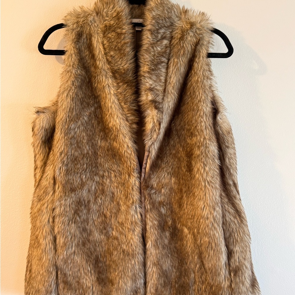 Faux Fur Tan Vest